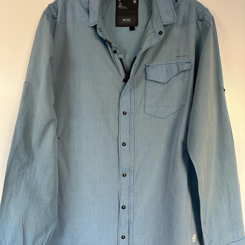 Men shirts, G RAW ORIGINAL, Blue